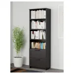 Книжный шкаф с ящиками IKEA BRIMNES, 60x190 см, черный - фото 2
