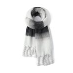 FREE RABBITⅡ Вязаный шарф унисекс, 2 Pack (Blue-White+White Gray Gradient) - фото 9