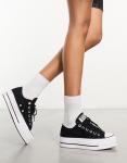 Черные кроссовки на платформе Converse Chuck Taylor Lift Ox Lift - ЧЕРНЫЙ - фото 2