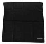 Элегантный черный шерстяной шарф с вышитым логотипом Missoni - фото 3