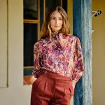 Женская рубашка с бантом Verhunt, синий - фото