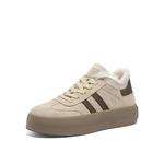 Женские низкие скейтерские кроссовки ST&SAT, экрю - фото 2