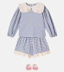 Блузка из клетчатой фланели Belen Cozmo, Stone - фото 2