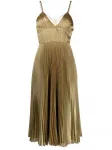Платье миди Technical Voile Prada, золотой - фото