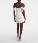 Мини-платье Paloma с драпировкой и бисером Clio Peppiatt, слоновая кость - фото 3