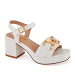 Andrea High Heel Ankle Strap Sandal, белый - фото
