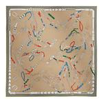 HERMES Шелковый  шарф Mulberry бежевый - фото 5