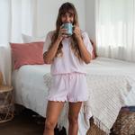 Женские шорты Plus Extra Soft Lounge с оборками Calypsa, цвет pink stripes - фото 4