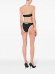 Moschino топ бикини с текстовым принтом, черный - фото 4