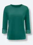 CREATION L PREMIUM Рубашка с рукавом 3/4 "Рубашка из лиоцелла", зеленый - фото 4