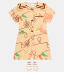 Хлопковый комбинезон в морском стиле Mini Rodini, бежевый - фото 2