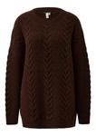 Большой свитер QS, темно-коричневый - фото