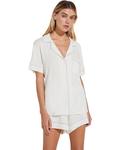 Пижама Eberjey Gisele Relaxed Short PJ Set, цвет White/Ice Blue - фото