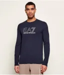 Лонгслив slim fit Ea7, темно-синий - фото