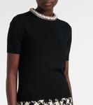 Вышитый топ из девственной шерсти Valentino, Nero - фото 4