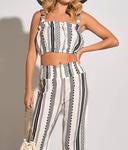 Укороченный топ черного/белого цвета ELAN - фото