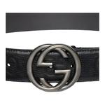 GUCCI Ремень с застежкой Interlocking G, Black - фото 7