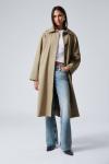 Однобортное пальто большого размера Weekday, бежевый - фото
