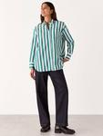 Полосатая рубашка оверсайз Whistles, Green/Multi - фото 5
