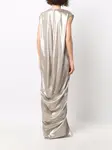 Длинное платье без рукавов Rick Owens, серебяный - фото 4