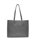 Сумка-шоппер кожаная Patrizia Pepe, серый - фото