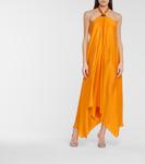 Платье Lago из шелкового жаккарда с халтернеем Galvan, Capri Yellow - фото 2