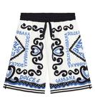 Хлопковые шорты-бермуды с логотипом Dolce&Gabbana Kids, белый - фото