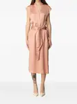 Платье миди с поясом TWINSET, розовый - фото