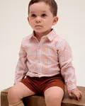 Клетчатая детская рубашка Dadati, белый - фото