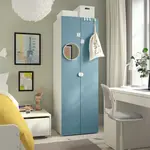 Детский шкаф, бело-синий, 60x57x181 см, PLATSA/SMÅSTAD IKEA - фото 2