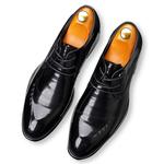 Мужские туфли GZZ черные на низком каблуке - фото 3