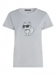 Футболка Ikon Choupette со стразами KARL LAGERFELD, серый - фото