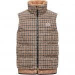 Moncler Туве клетчатый стеганый жилет, Brown/Black - фото