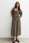 Платье New Look CHECKED PUFF SLEEVE MIDI , Brown Pattern/Brown - фото 2