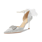 Ainer-cat Ainer cat Slim Heel High Heels Women's Silver - фото 3