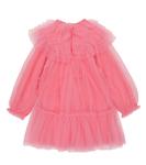 Платье из тюля с оборками Monnalisa, Sachet Pink - фото 4