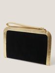 Клатч Lottie из металлизированной замши Monsoon, Black/Gold - фото