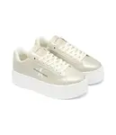 Кожаные кроссовки Calvin Klein Jeans, бежевый - фото 3