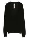 Свитер с V-образным вырезом Rick Owens, черный - фото