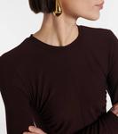 Макси-платье из джерси с драпировкой Vince, Dk Fig - фото 4