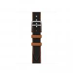 HERMES Часы Strap Apple Compatibility Polyamide Yarn Material, Black & Gold - фото