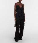 Топ piet из шелкового шифона с оборками Khaite, черный - фото 2