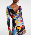 Блузка из джерси с орхидеями Pucci, Viola/Rosso - фото 5