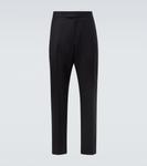 Шерстяные прямые брюки Berluti, Black/Night Blue - фото