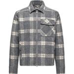 Рубашка-куртка с принтом и молнией Moncler, серо-белый - фото