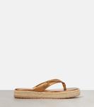 Металлические кожаные сандалии-танкетки Gianvito Rossi, бронзовый - фото 4