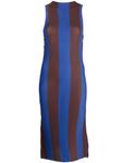 Sunnei платье миди в полоску, синий - фото