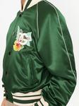 Dolce & Gabbana атласный бомбер с логотипом, зеленый - фото 5