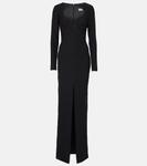 Платье макси из крепа с вырезом Rasario, черный - фото