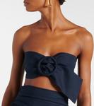 Хлопковый топ-бандо Adriana Degreas, темно-синий - фото 4